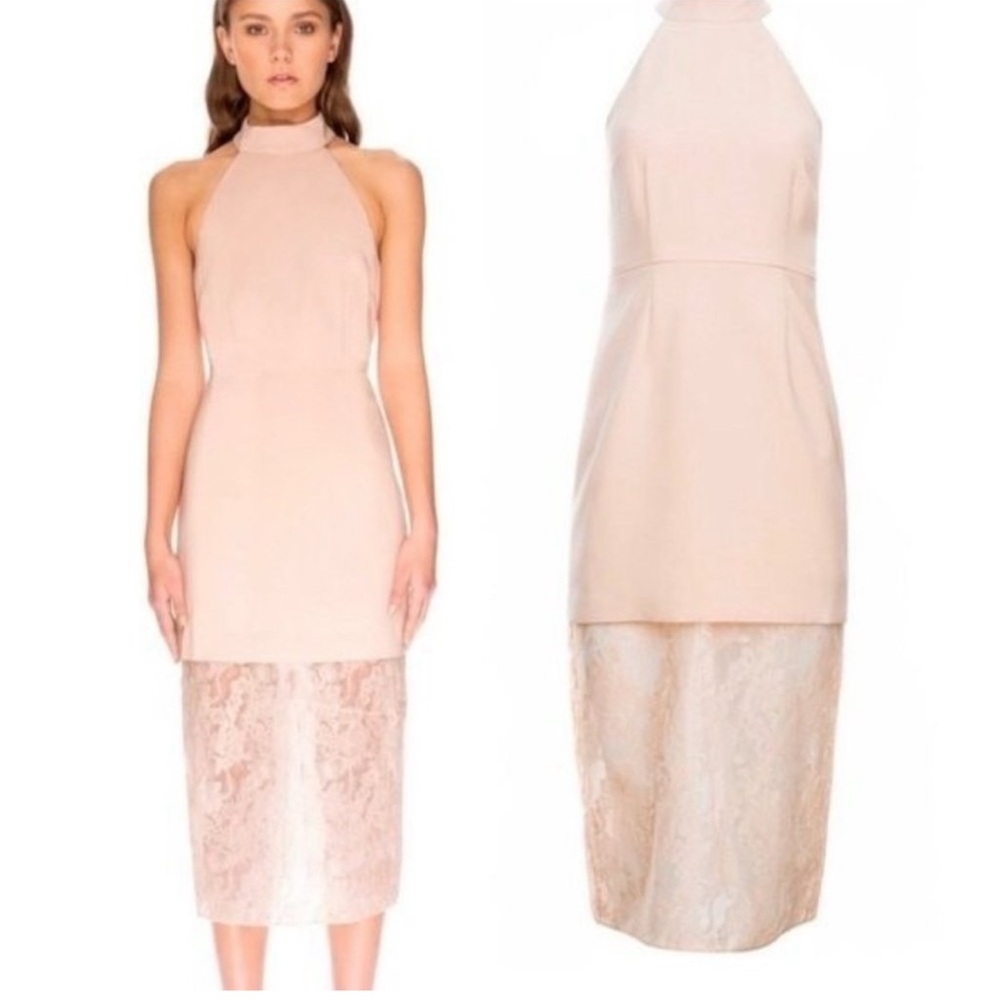 Elegant Cream Halter Dress